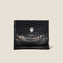 [カラークロコダイル] <br>ミニスナップウォレット <br>color：ブラック