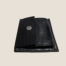 [カラークロコダイル] <br>ミニスナップウォレット <br>color：ブラック