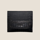 [カラークロコダイル] <br>ミニスナップウォレット <br>color：ブラック