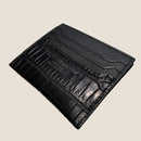 [カラークロコダイル] <br>ミニスナップウォレット <br>color：ブラック