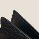 [カラークロコダイル] <br>ミニスナップウォレット <br>color：ブラック