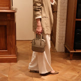 [Shrink leather]<br>postman mini shoulder<br>color: taupe