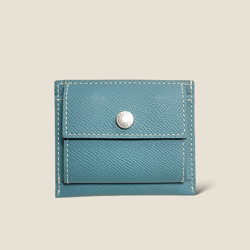 [French calf] <br>Mini -snap wallet<br>color: Gene Blue