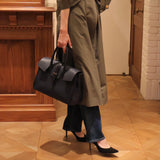[Shrink leather x croco pattern leather]<br>Voyage M bag<br>color: navy