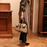 [Shrink leather x croco pattern leather]<br>Voyage M bag<br>color: taupe