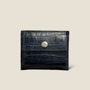 [クロコパターンレザー] <br>ミニスナップウォレット<br>color：ネイビー