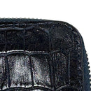 [サルベージ PROJECT]<br>[クロコパターンレザー] <br>ハーフLジップウォレット<br>color：ネイビー