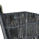 [サルベージ PROJECT]<br>[クロコパターンレザー] <br>ハーフLジップウォレット<br>color：ネイビー