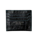 [サルベージ PROJECT]<br>[クロコパターンレザー] <br>ミニスナップウォレット<br>color：ネイビー×ターコイズステッチ