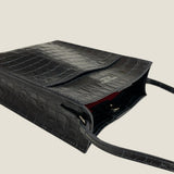 [Croc pattern]<br>Box sacoche L<br>color: navy