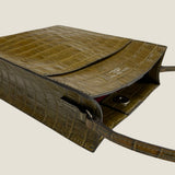 [Croc pattern]<br>Box sacoche L<br>color: khaki