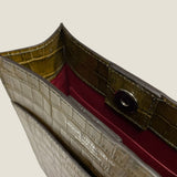 [Croc pattern]<br>Box sacoche L<br>color: khaki
