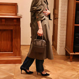 [Shrink leather]<br>postman mini shoulder<br>color: ethane gray