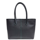 [サルベージ PROJECT]<br>[フレンチカーフ] <br>ロワイヤルMトートバッグ<br>color：ネイビー×ターコイズステッチ×内装ネイビー