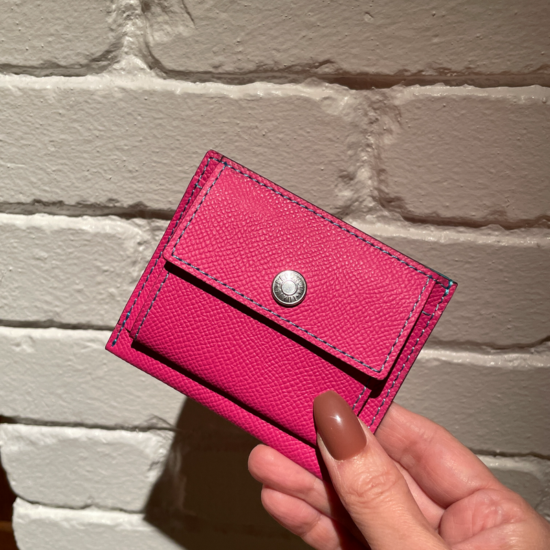 [French calf] <br>Mini -snap wallet<br>Color: Magenta pink