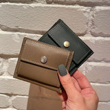 [French calf] <br>mini snap wallet<br>color: dark green