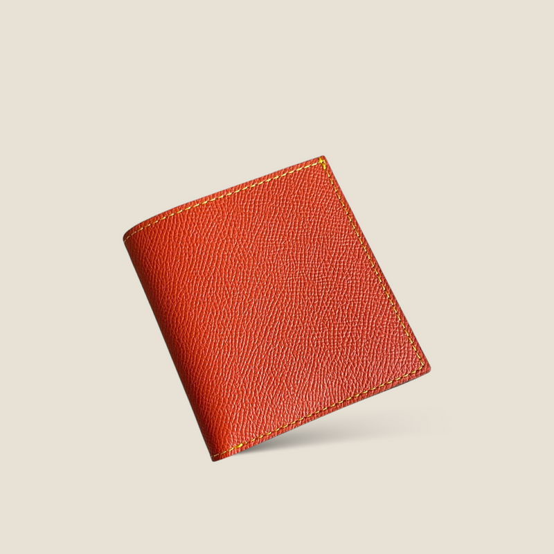 [French calf] <br>Mini wallet<br>color: Orange