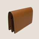 [フレンチカーフ] <br>通しマチカードケース<br>color：キャメル