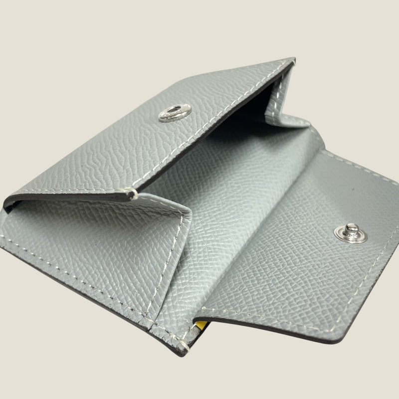 [French calf] <br>Mini -snap wallet<br>Color: Lemon x Ice Gray