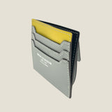 [French calf] <br>mini snap wallet<br>color: lemon x ice gray