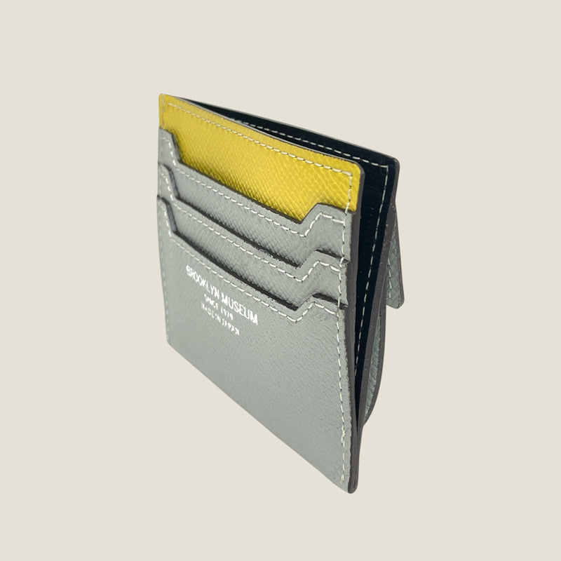 [French calf] <br>Mini -snap wallet<br>Color: Lemon x Ice Gray