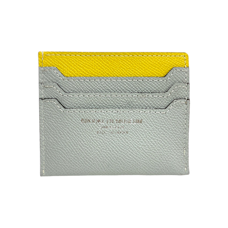 [French calf] <br>Mini -snap wallet<br>Color: Lemon x Ice Gray