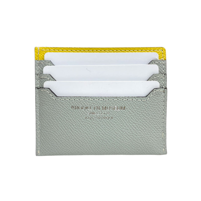 [French calf] <br>Mini -snap wallet<br>Color: Lemon x Ice Gray