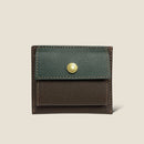 [French calf] <br>Mini -snap wallet<br>color: Dark Green x Dark Brown