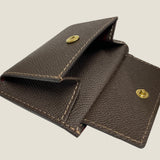 [French calf] <br>mini snap wallet<br>color: dark green x dark brown