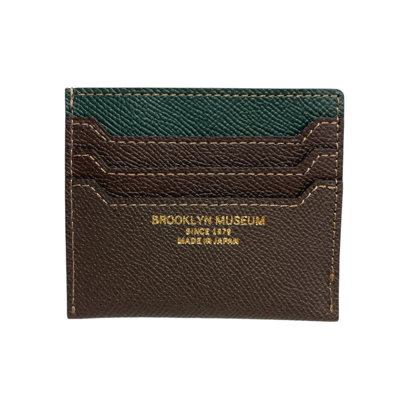 [French calf] <br>Mini -snap wallet<br>color: Dark Green x Dark Brown