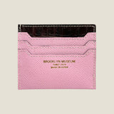 [Croc pattern x French calf] <br>mini snap wallet<br>color: dark brown x mauve pink