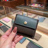 [French calf] <br>mini snap wallet<br>color: dark green x dark brown
