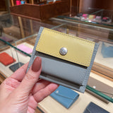 [French calf] <br>mini snap wallet<br>color: lemon x ice gray