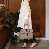 [Shrink leather x croco pattern leather]<br>Voyage M bag<br>color: taupe