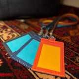 [French calf] <br>ID strap double-sided vertical<br>color: orange