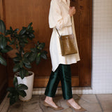 [Croc pattern]<br>Box sacoche L<br>color: khaki