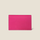 [フレンチカーフ] <br>通しマチカードケース<br>color：マゼンタピンク