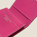 [フレンチカーフ] <br>通しマチカードケース<br>color：マゼンタピンク