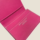 [フレンチカーフ] <br>通しマチカードケース<br>color：マゼンタピンク