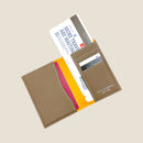 [フレンチカーフ] <br>内盛りパスポートケース<br>color：トープ