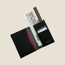 [フレンチカーフ] <br>内盛りパスポートケース<br>color：ブラック