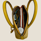 [Shrink leather] <br>round shoulders<br>color: mustard yellow