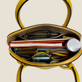 [Shrink leather] <br>round shoulders<br>color: mustard yellow