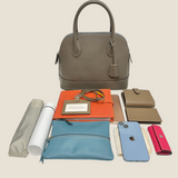 [Shrink leather] <br>round shoulders<br>color: ethane gray