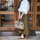 [Shrink leather x croco pattern leather]<br>Voyage M bag<br>color: taupe