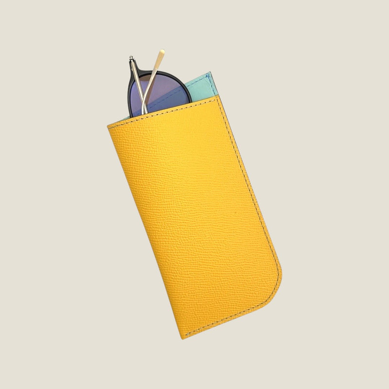 [French calf] <br>Glasses case<br>color: Yellow