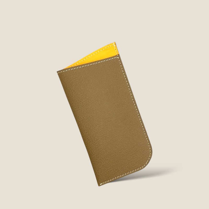 [French calf] <br>glasses case<br>color: Tope<br>【Build-to-order manufacturing】