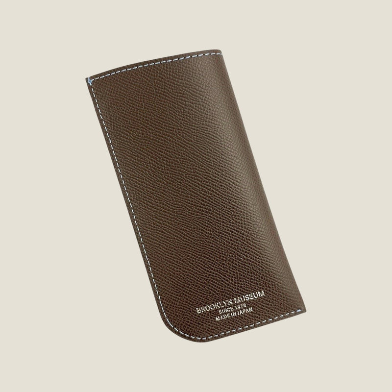 [French calf] <br>Glasses case<br>color: Dark brown