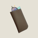 [French calf] <br>Glasses case<br>color: Dark brown