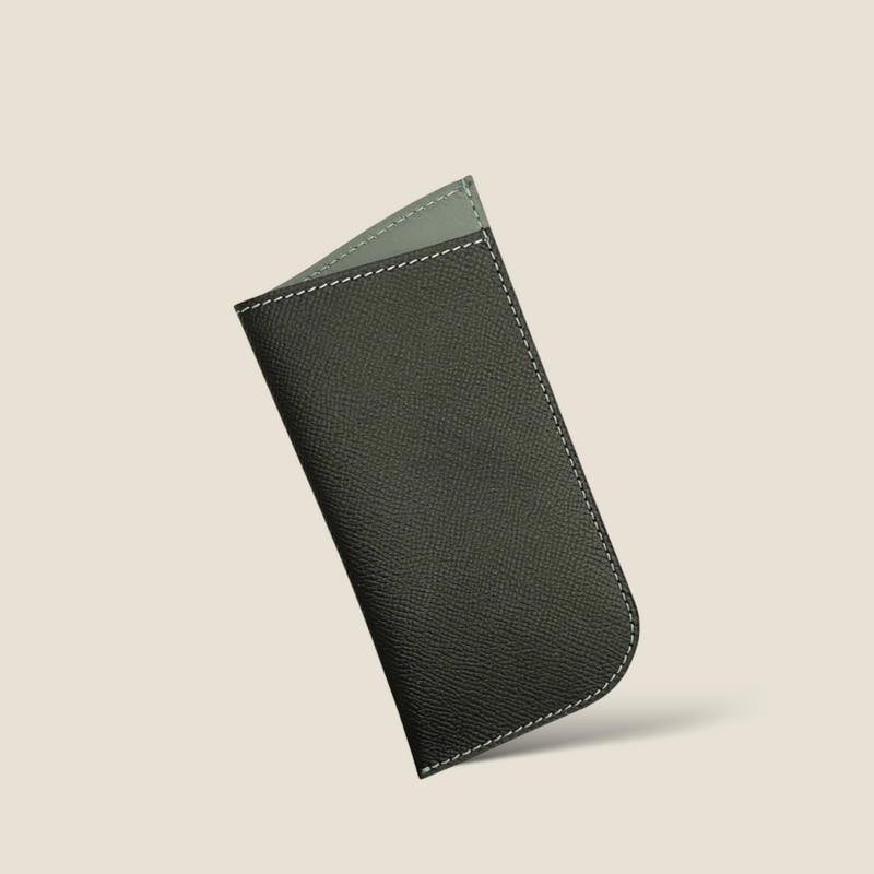 [French calf] <br>glasses case<br>color: Black<br>【Build-to-order manufacturing】